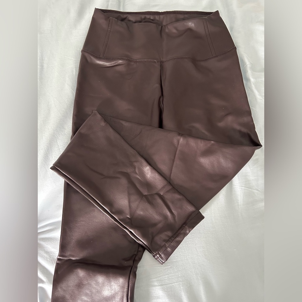 7 For All Mankind Aubergine Faux Leather Pants